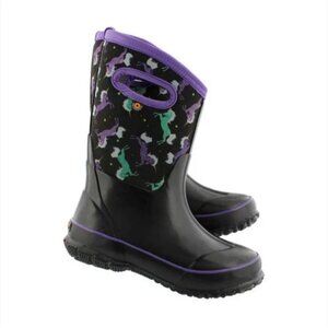BOGS | Classic Unicorn Rain Boots Purple Black Kids Sz 7